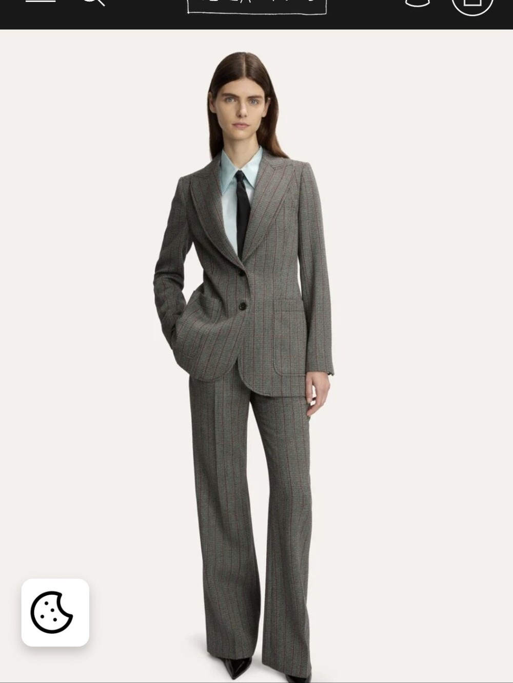 Bella Freud Trouser Suit Womens 8/10 Navy Wool Pinstripe